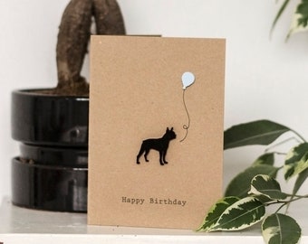 Happy Birthday / Boston Terrier / Luxury Card / Personalised