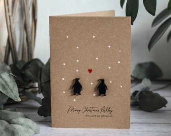 Buon Natale / Biglietto personalizzato "Sei il mio pinguino" / Biglietto di lusso