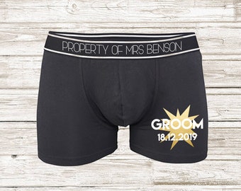 Groom's Personalised Property Of The Bride / Wedding boxers / Gift for the Groom / On The Day Extra