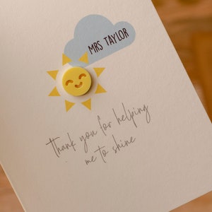 GEPERSONALISEERD Bedankt voor het helpen van mij Shine Card / voor leraar / kinderdagverblijf