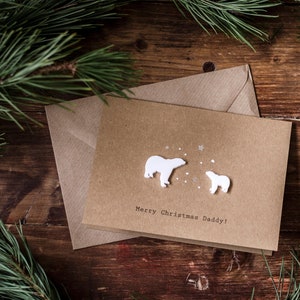 Frohe Weihnachten Papa / Luxus-Karte / Bär und Cub / Cubs