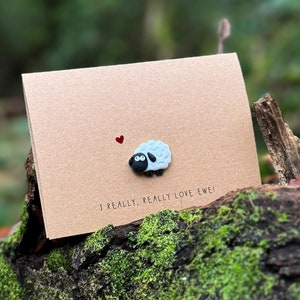 Tarjeta Me encanta la oveja / Tarjeta de lujo / Oveja