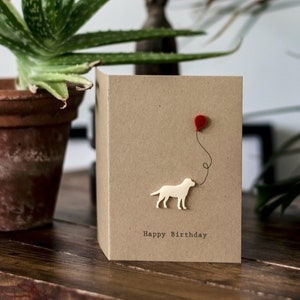 Joyeux anniversaire / Labrador doré / carte de luxe / personnalisée