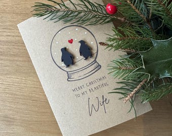 Merry Christmas to My Wife / Penguin / Luxury Card