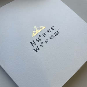 Personalisierte Koordinaten Karte / Gold Metallic Minimalist