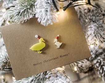 Merry Christmas Mummy / Luxury Card / Duck and Ducklings