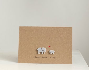 Happy Mothers Day / Elephant / Luxury Card / Mummy and Baby