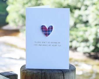 Stay and Make My Heart Fly / Luxe Schotse tartan hartkaart