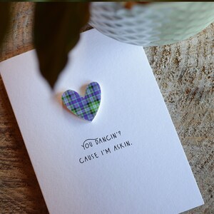 Vous, Dancin ? Parce que je demande. / Carte de voeux de luxe en tartan écossais