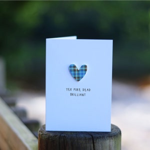 Yer Pure Dead Brilliant/luxe Schotse tartan hartkaart