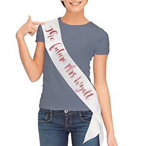 Personalised Wedding Ribbon SASHES for Bride / Bridesmaid / Maid of Honour / Bridal Party / Sash / White and Rose Gold