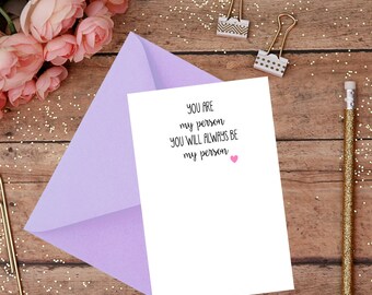 Jij bent mijn persoon, je zult altijd mijn persoon zijn - Meredith en Yang, Grey's Anatomy Friends Card - BFF