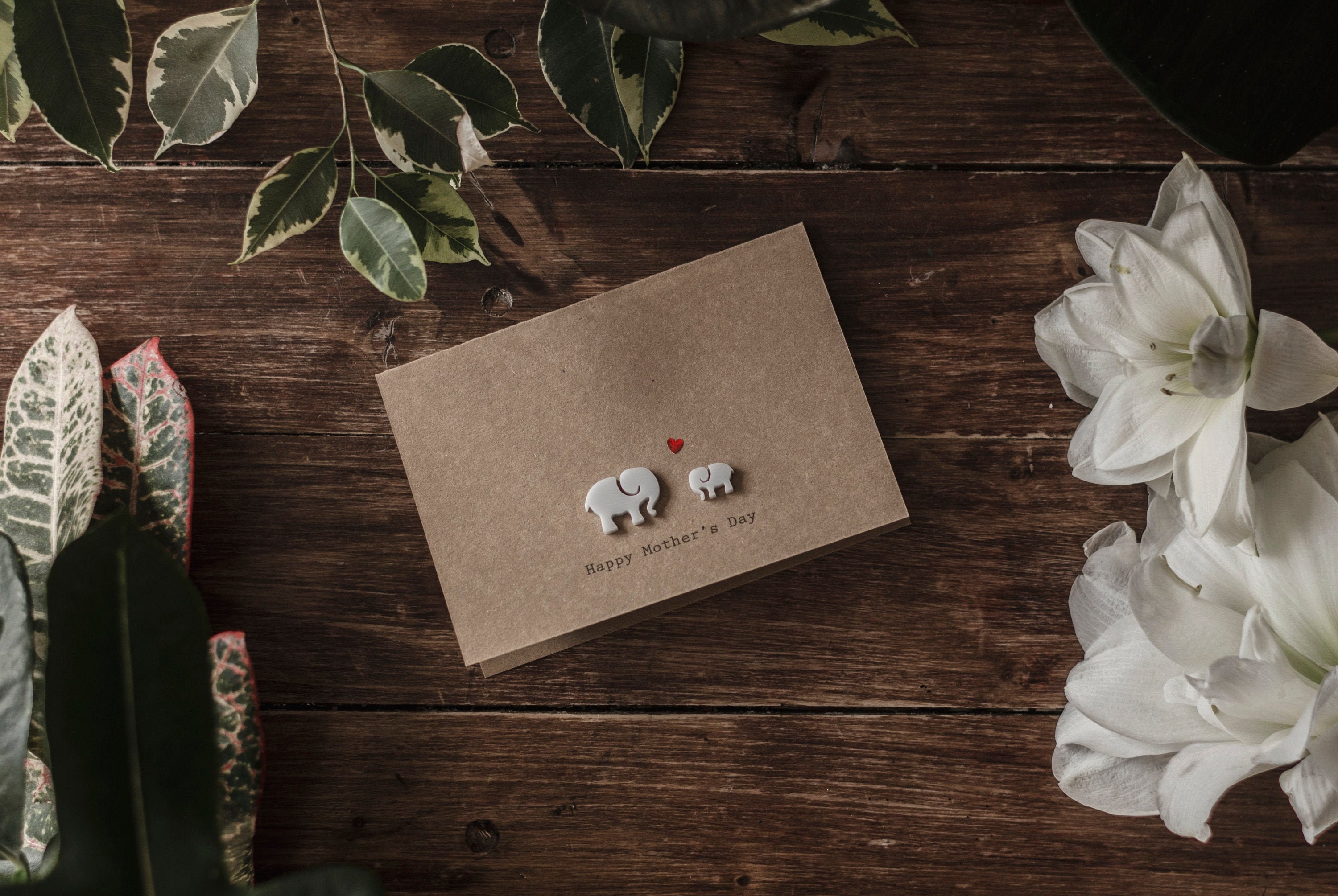 Happy Mothers Day / Elephant / Luxury Card / Mummy and Baby