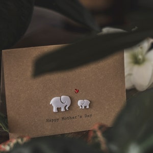 Happy Mothers Day / Elephant / Luxury Card / Mummy and Baby image 4