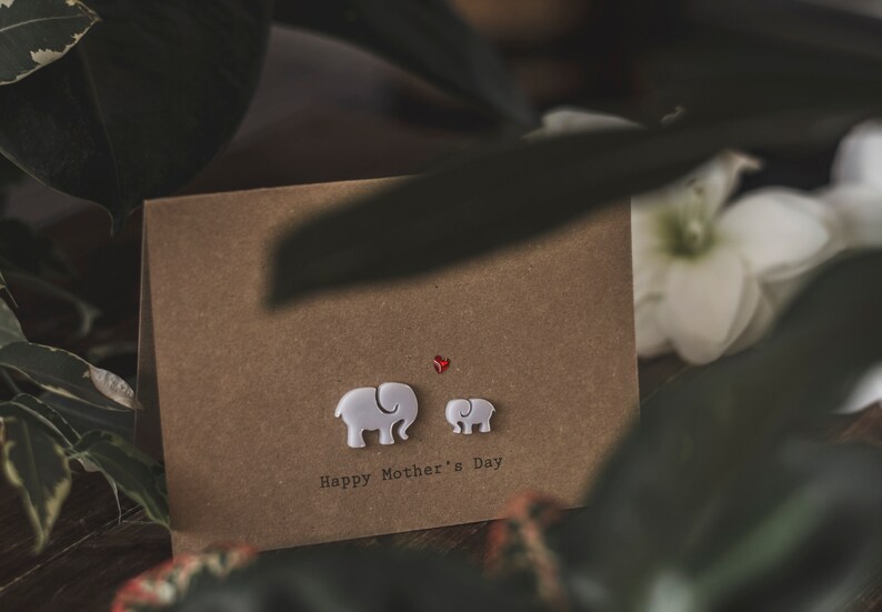 Happy Mothers Day / Elephant / Luxury Card / Mummy and Baby image 4