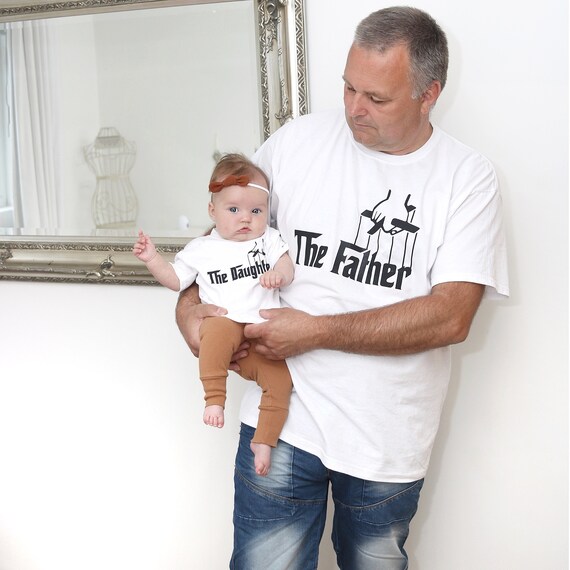 Matching GODFATHER Father Daughter T-Shirts Father's Day Gift Set  Daddy and Baby