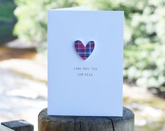 Lang May Yer Lum Reek / luxe Schotse tartan hartkaart