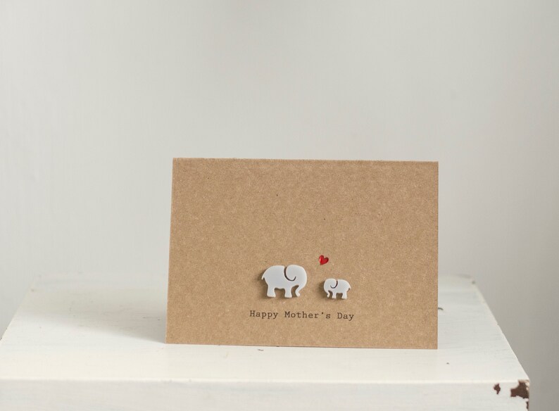 Happy Mothers Day / Elephant / Luxury Card / Mummy and Baby image 1