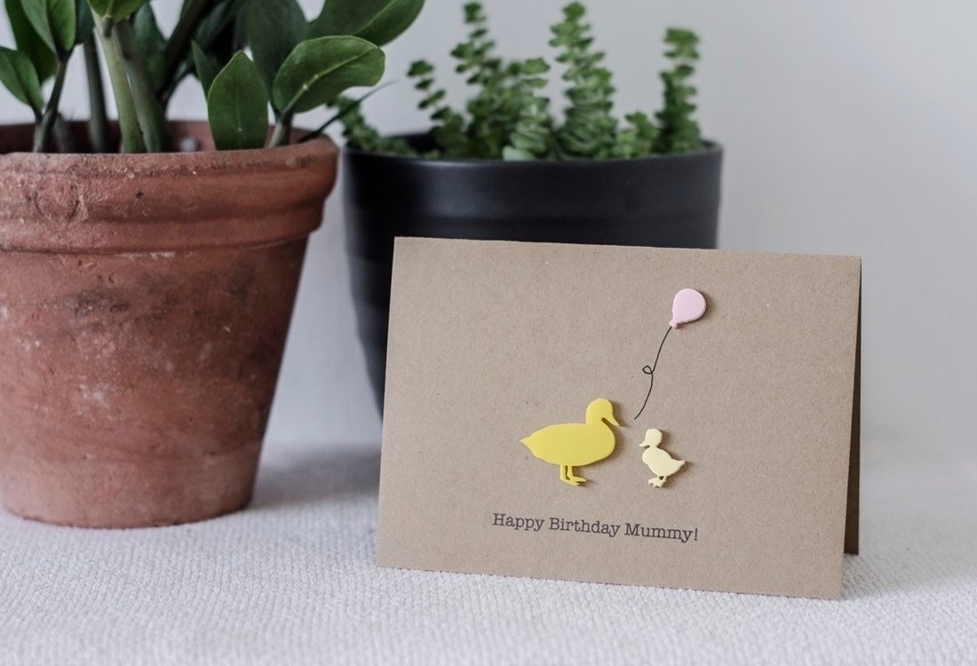 Happy Birthday Mummy / Luxury Card / Duck and Ducklings