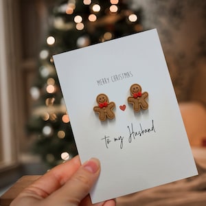 Joyeux Noël à mon mari / Bonhommes en pain d'épice / Carte de luxe LGBT