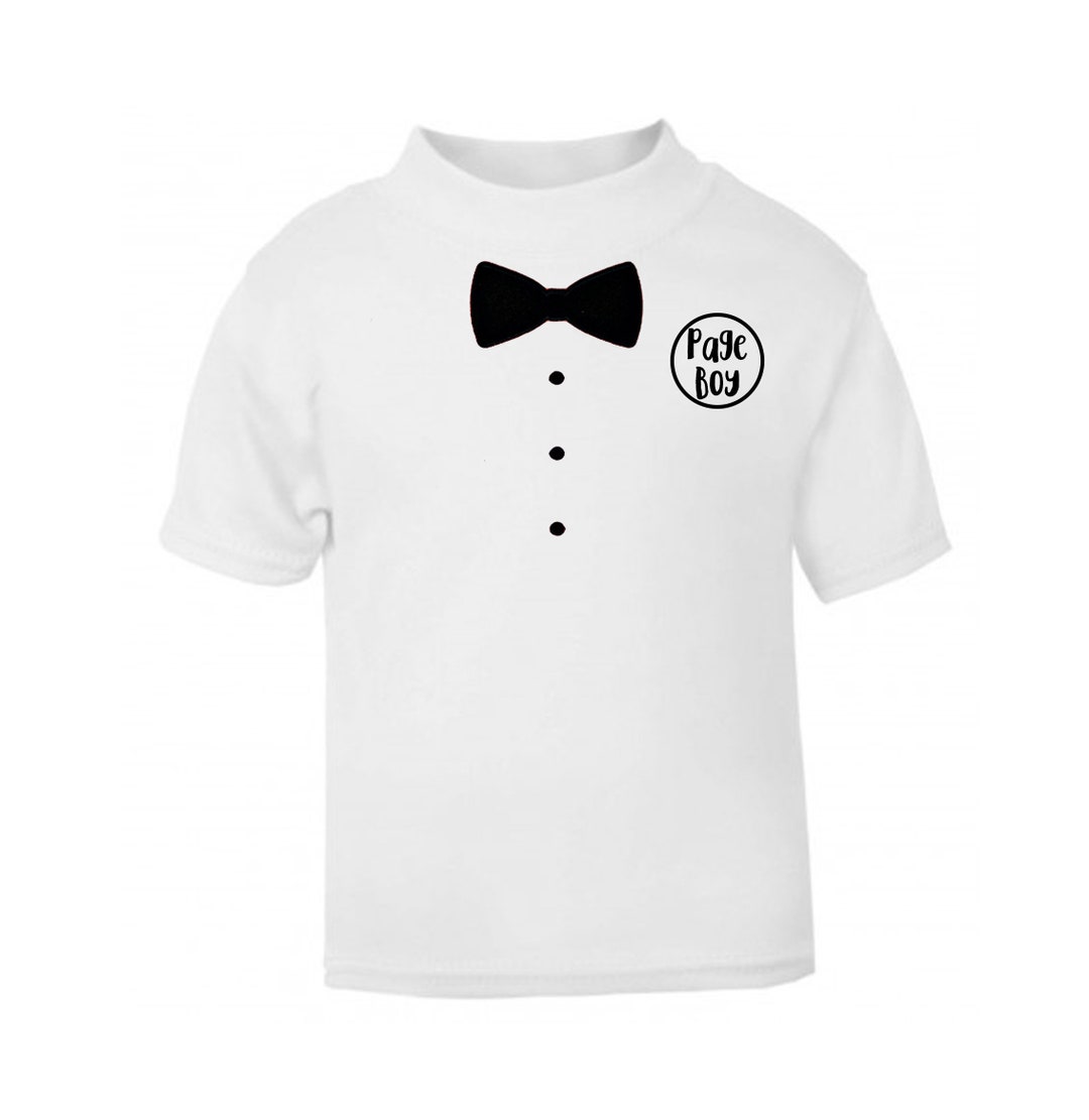 Page Boy Bow Tie Cute Children Toddler Baby Tshirt / Gift / Present / Wedding Etsy