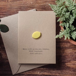 Gin and Tonic / Luxury Card / Adults / Funny