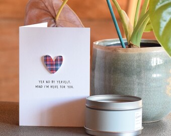 Yer No By Yerself, Mind I'm Here For You / Luxe Schotse tartan hartkaart