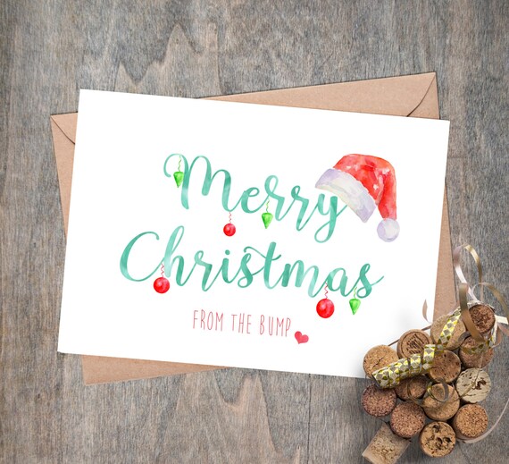 Merry Christmas Card From The Bump From The Baby Etsy Merry Christmas Card From The Bump From The Baby Etsy