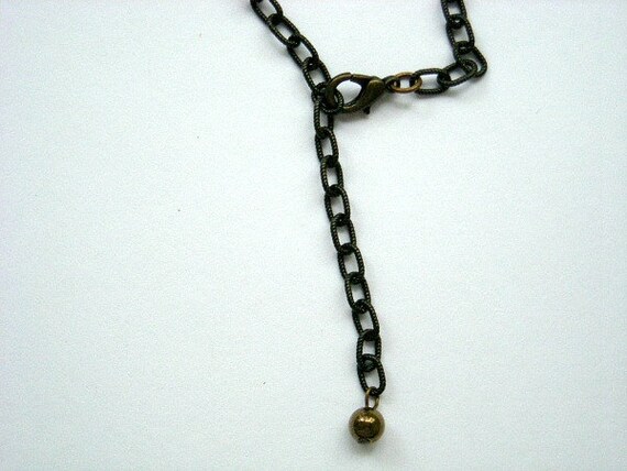 Vintage Hammered Copper and Black Chain Necklace - image 4