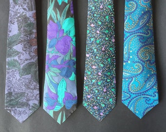 silk thai floral mod print colorful retro happy tie, Mens Neckties Ties, Designed Necktie, Silk Necktie, Mens Tie, Graphic Pattern Necktie