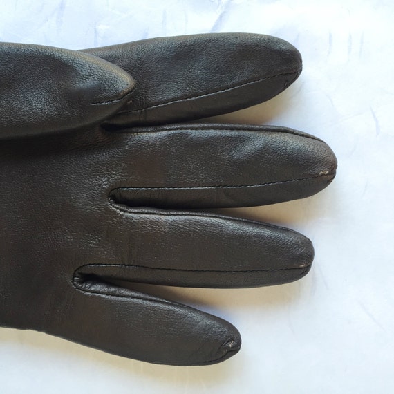 Small Brown Leather Gloves, Dress Gloves Winter G… - image 5