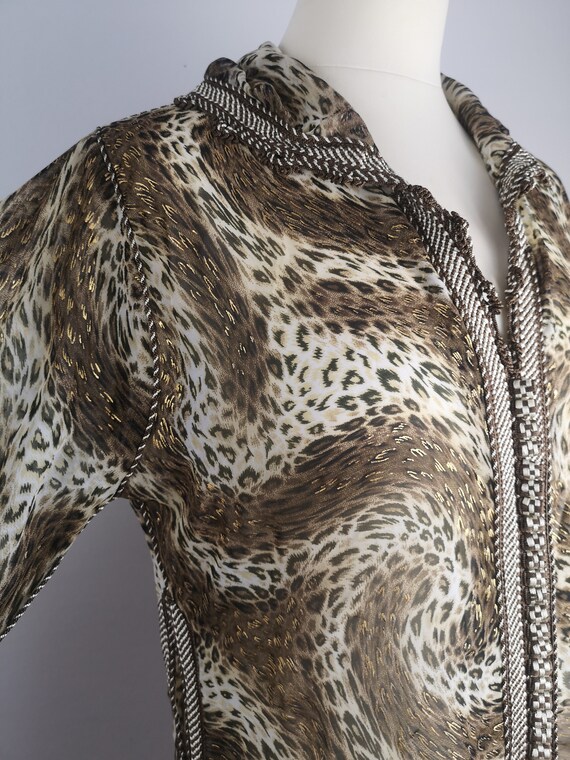 Outstanding Vintage Sheer Animal print Gold detai… - image 9