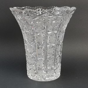 ROGAŠKA Impresionante jarrón de lujo cortado en cristal, jarrón Boris Kidrič de Rogaška krystal, regalo de bodas