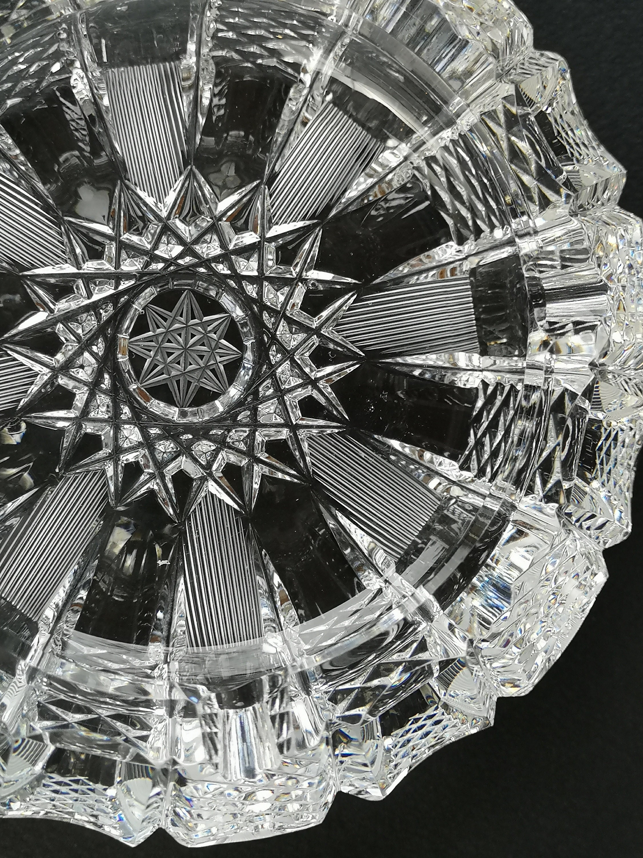 ROGAŠKA Crystal Cut Rare Stunning Luxurious Large Midcentury Slovenian