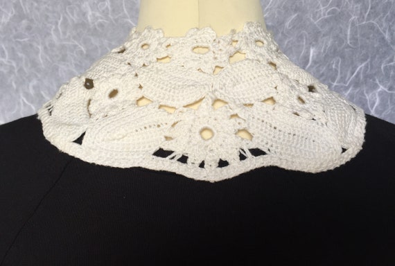 antique slovenian style crochet collar, special o… - image 6