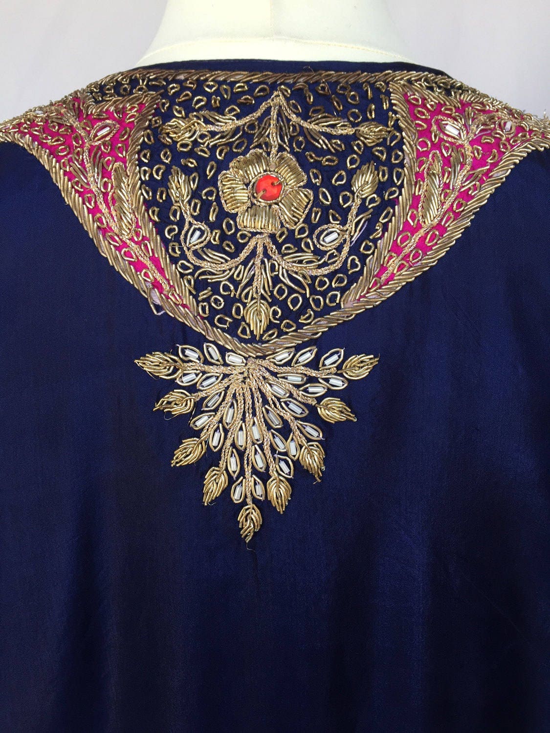 Antique Purple Blue Pink Gold Indian Wedding Dress Satin Silk - Etsy