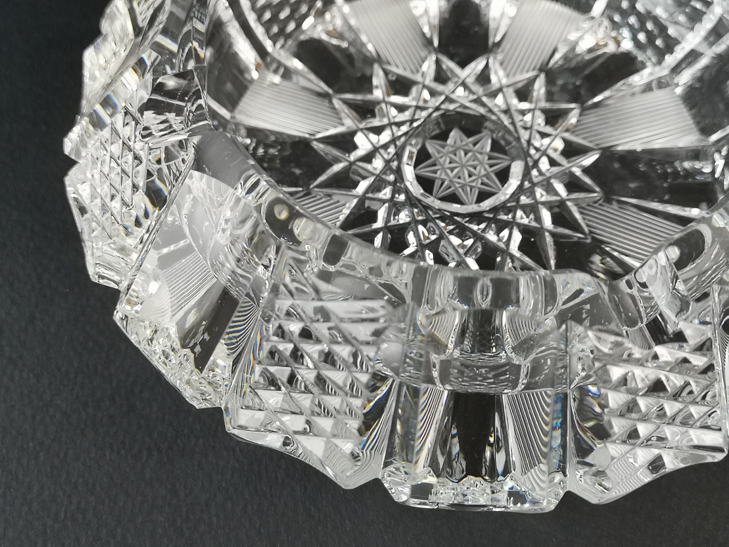 ROGAŠKA Crystal Cut Rare Stunning Luxurious Large Midcentury Slovenian