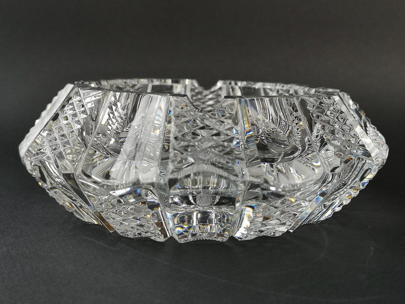 ROGAŠKA Crystal Cut Rare Stunning Luxurious Large Midcentury Slovenian