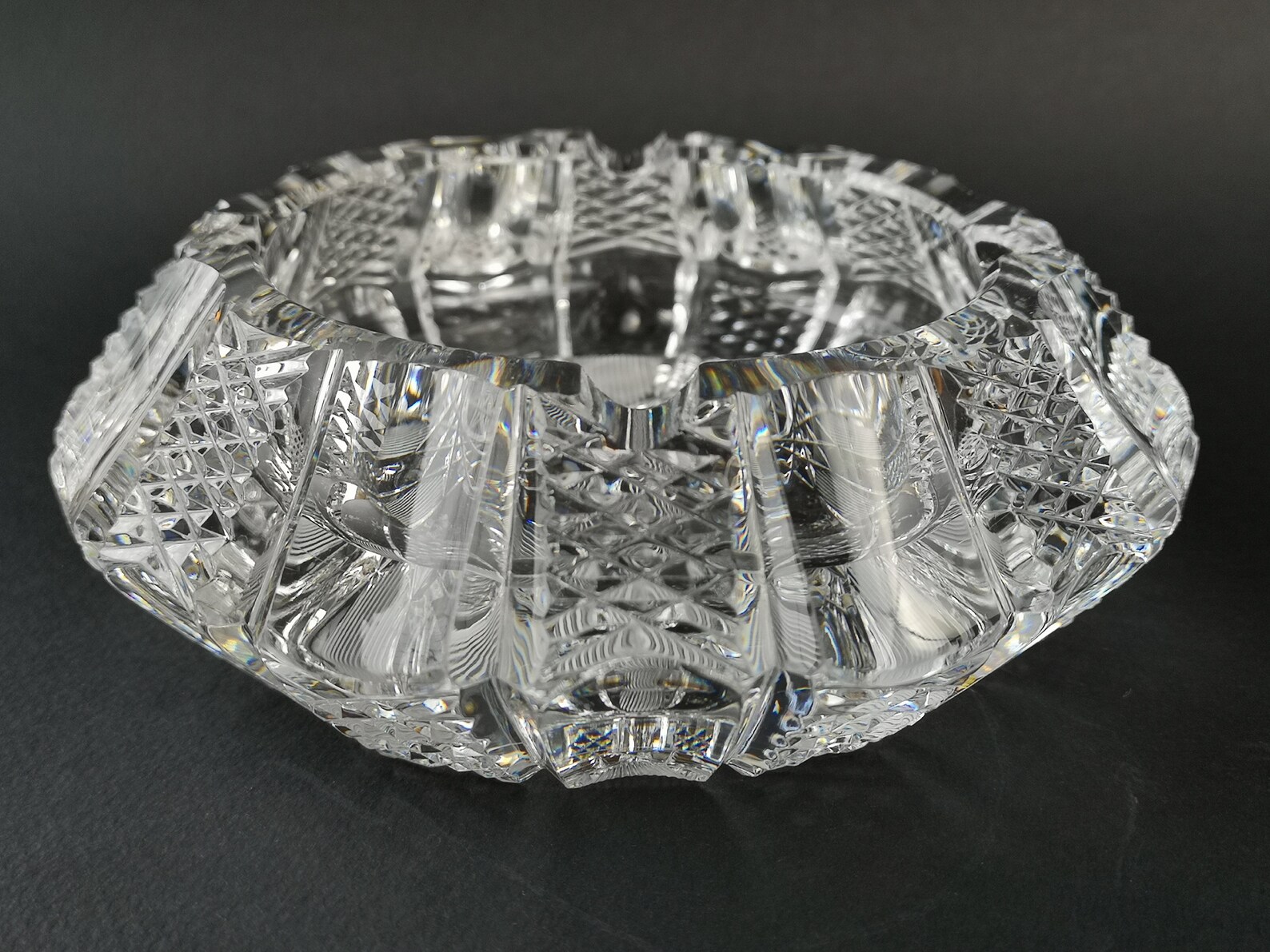 ROGAŠKA Crystal Cut Rare Stunning Luxurious Large Midcentury Slovenian
