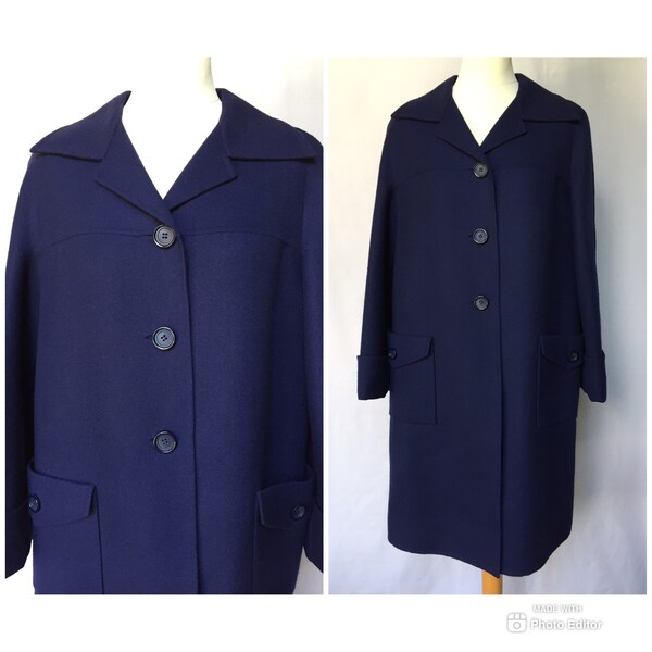 Blue Wool Coat Etsy