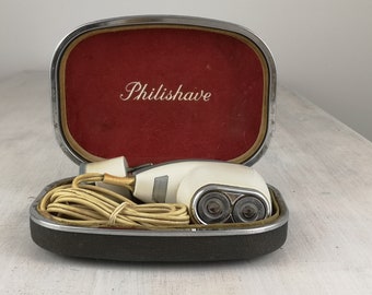 PHILIPS Philishave luxury vintage 40s electric razor Art Deco shaver model Man 2 heads collectible