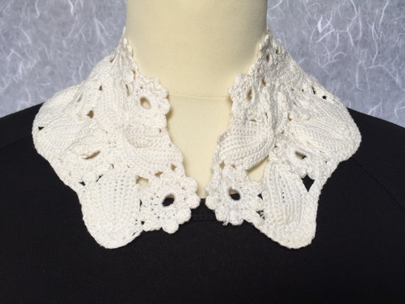 antique slovenian style crochet collar, special o… - image 1