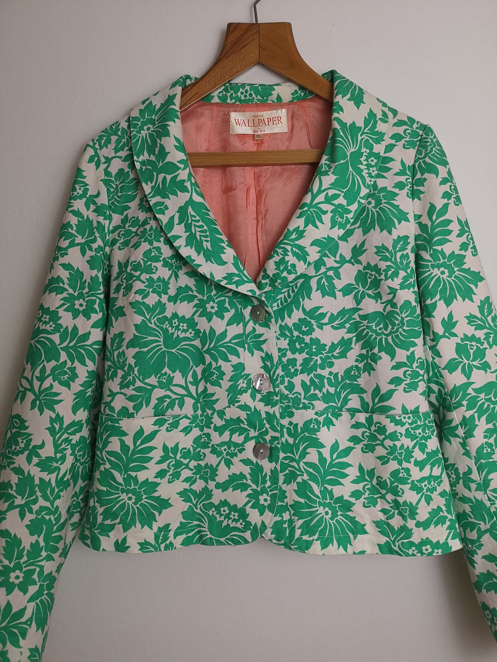 Vintage NOA NOA Wallpaper Fashion Green Pattern Slim Fit Elegant Style