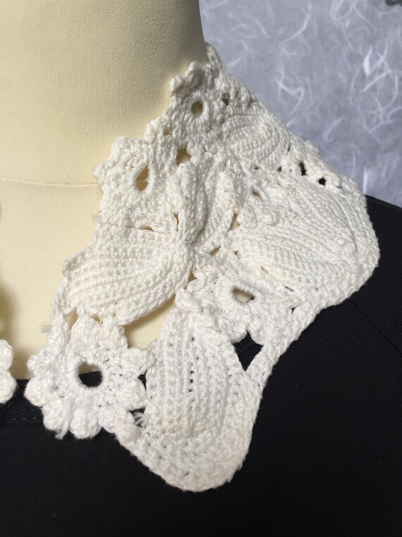 antique slovenian style crochet collar, special o… - image 3