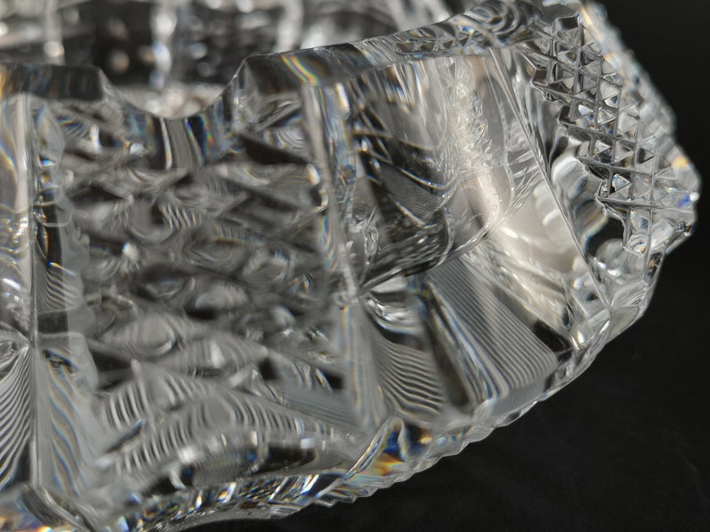ROGAŠKA Crystal Cut Rare Stunning Luxurious Large Midcentury Slovenian