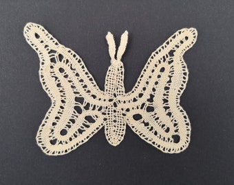 Handmade Bobbin Lace Butterfly, Slovenian Decorative Lace, Antique Style Wedding Gift