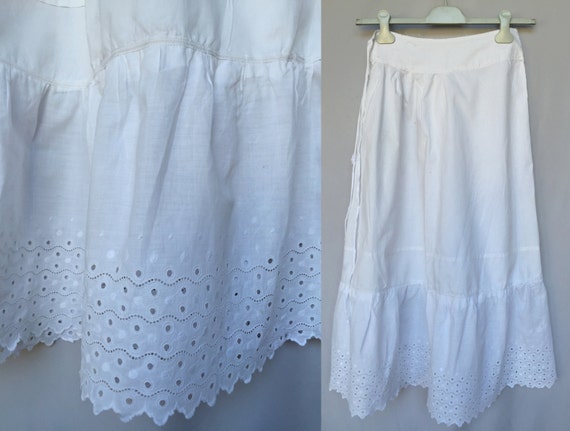 50's White Cotton Lace Plain Long Skirt Vintage Summer | Etsy