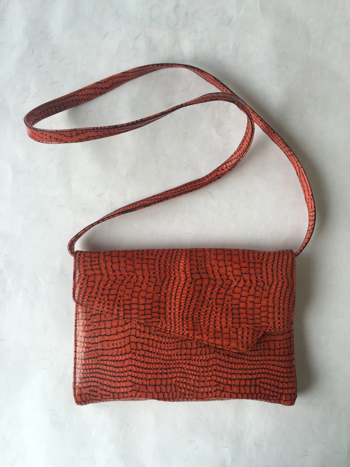 80s RED Crossbody Handbag Leather Purse to Clutch by Cypress Thailand Primary Power Dress Glam Rock Retro Professional Sophisticated Chic