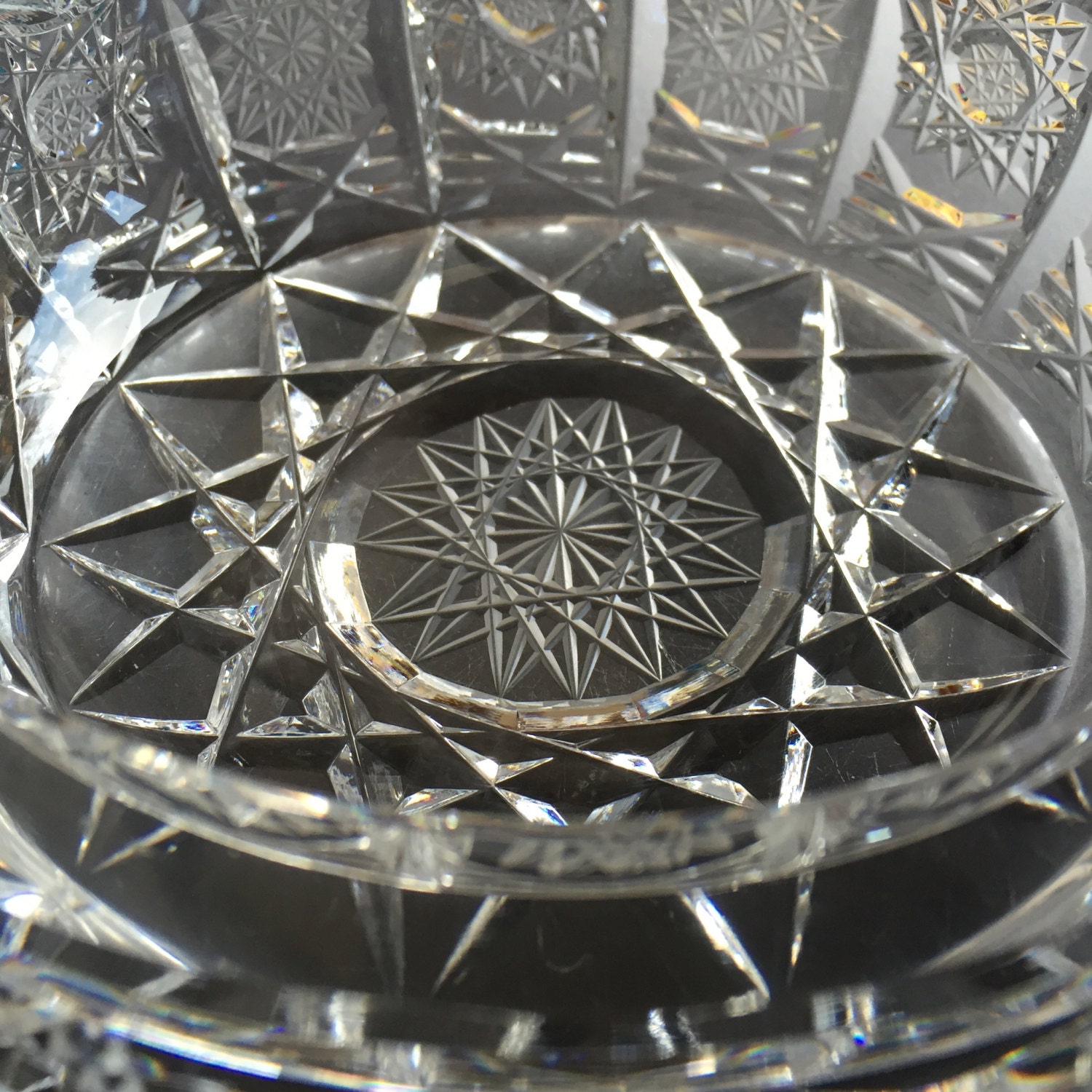 ROGAŠKA 70's Hand Cut Crystal Ashtray Made in Slovenia, Vintage