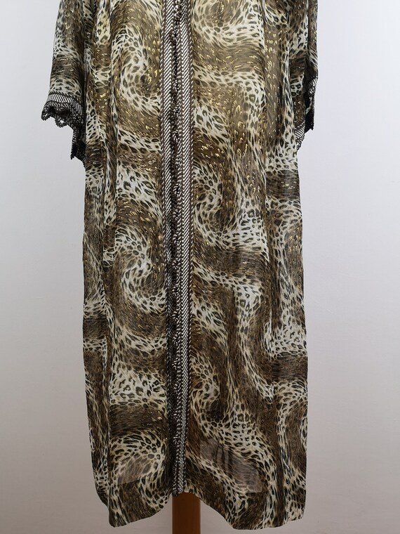 Outstanding Vintage Sheer Animal print Gold detai… - image 4